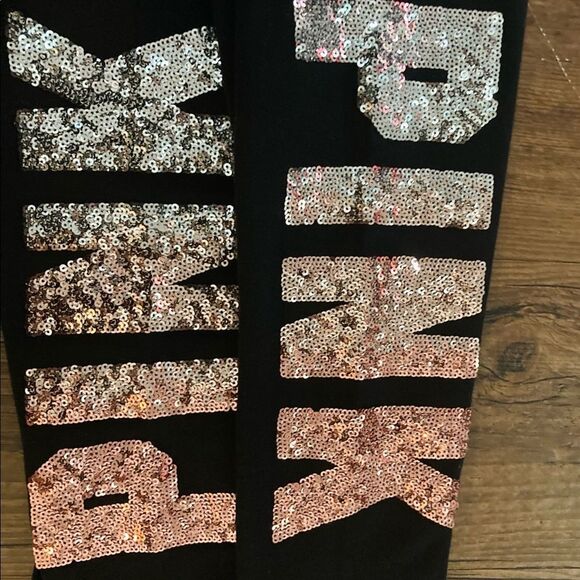 VS PINK OMBRÉ BLING HOODIE / BLING YOGA PANTS OUTFIT SET S - Picture 10 of 11